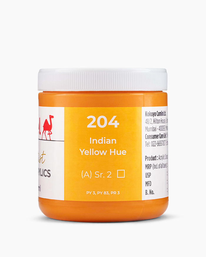 Artist HD Acrylics Individual jars of Indian Yellow Hue in 250 ml