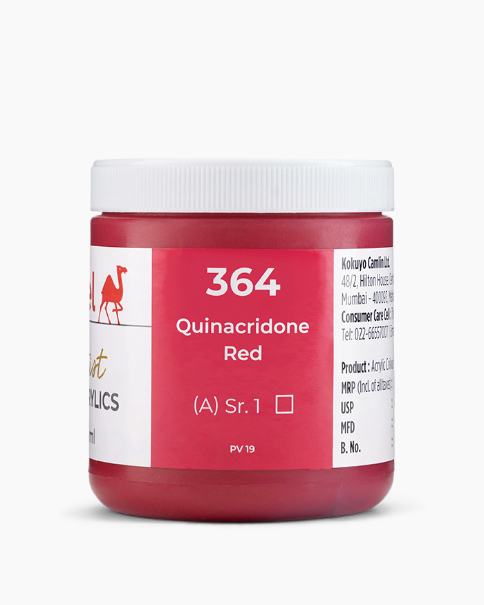 Artist HD Acrylics Individual jars of Quinacridone Red in 250 ml