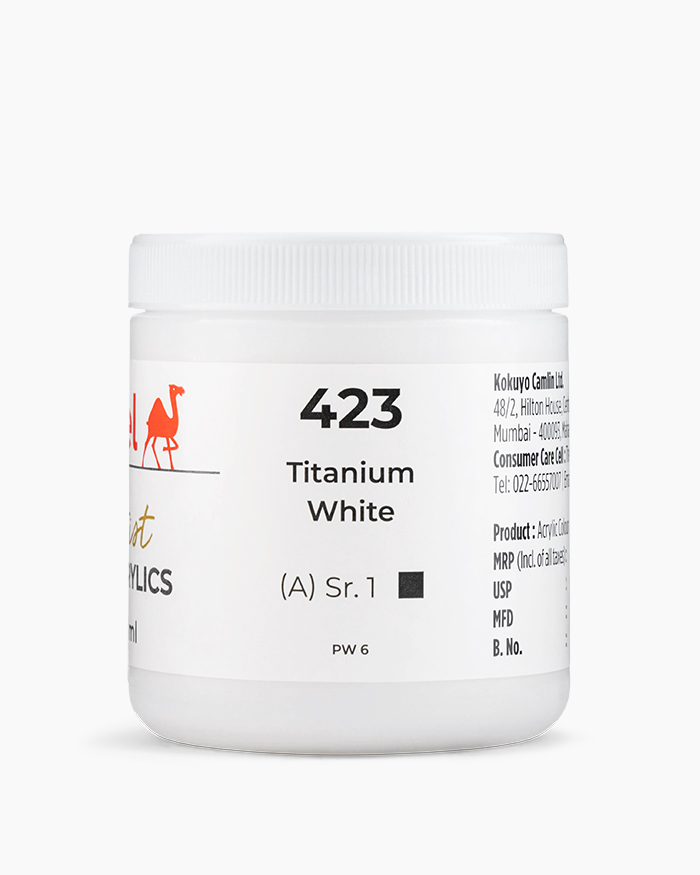 Artist HD Acrylics Individual jars of Titanium White in 250 ml