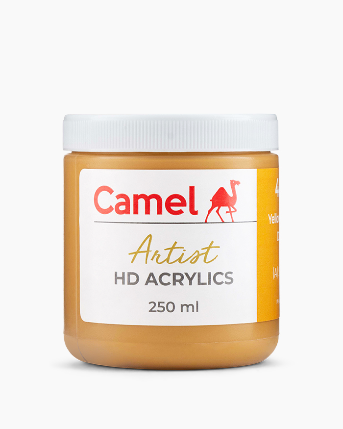 Artist HD Acrylics Individual jars of Yellow Ochre Deep in 250 ml