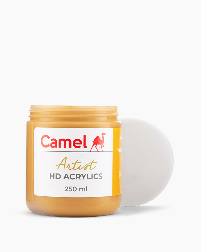Artist HD Acrylics Individual jars of Yellow Ochre Deep in 250 ml