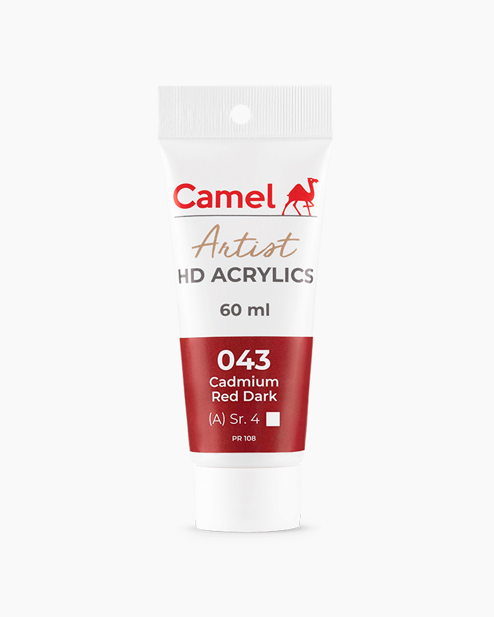 Artist HD Acrylics Individual tubes of Cadmium Red Dark in 60 ml