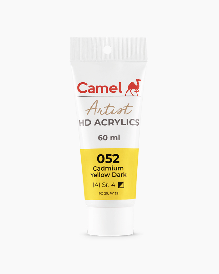 Artist HD Acrylics Individual tubes of Cadmium Yellow Dark in 60 ml