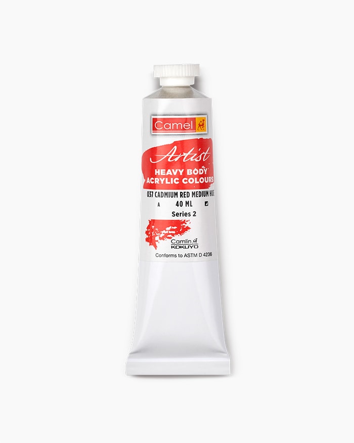 Artist Heavy Body Acrylic Colours Individual tube of Cadmium Red Medium Hue in 40 ml