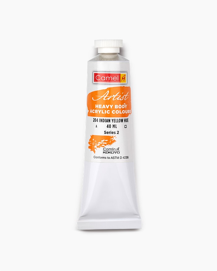 Artist Heavy Body Acrylic Colours Individual tube of Indian Yellow Hue in 40 ml