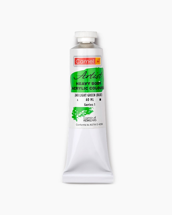 Artist Heavy Body Acrylic Colours Individual tube of Light Green (Blue) in 40 ml