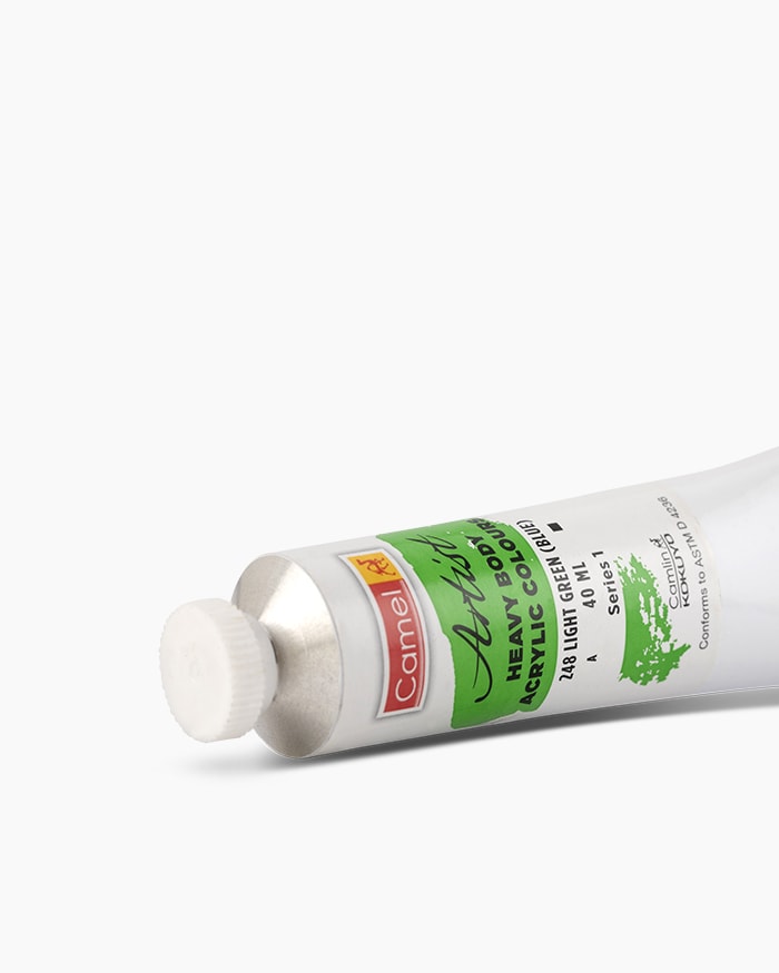Artist Heavy Body Acrylic Colours Individual tube of Light Green (Blue) in 40 ml