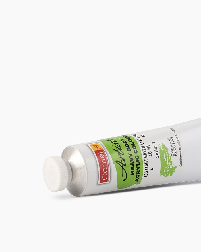 Artist Heavy Body Acrylic Colours Individual tube of Light Green (Yellow) in 40 ml