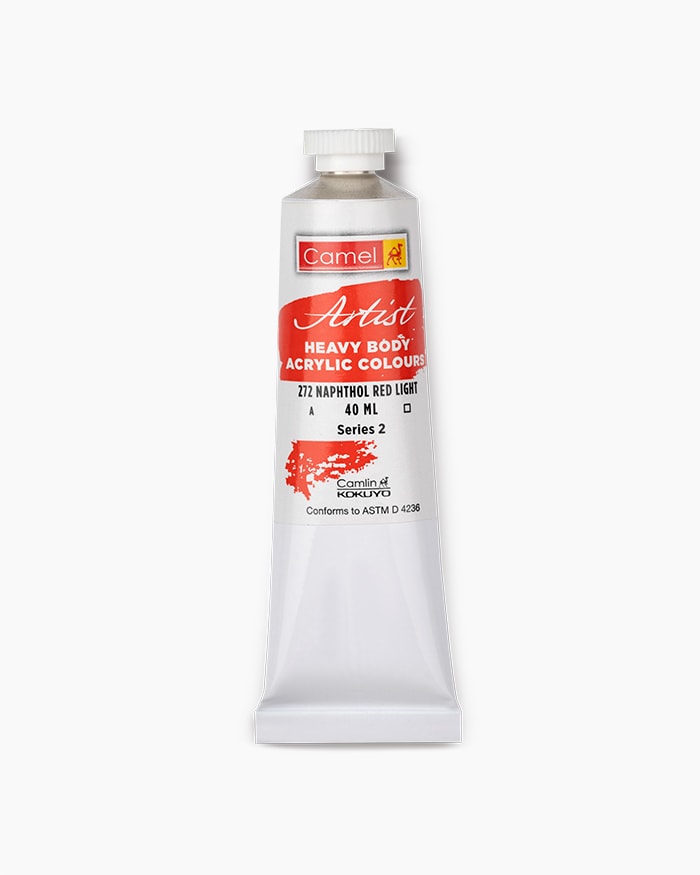 Artist Heavy Body Acrylic Colours Individual tube of Naphthol Red Light in 40 ml