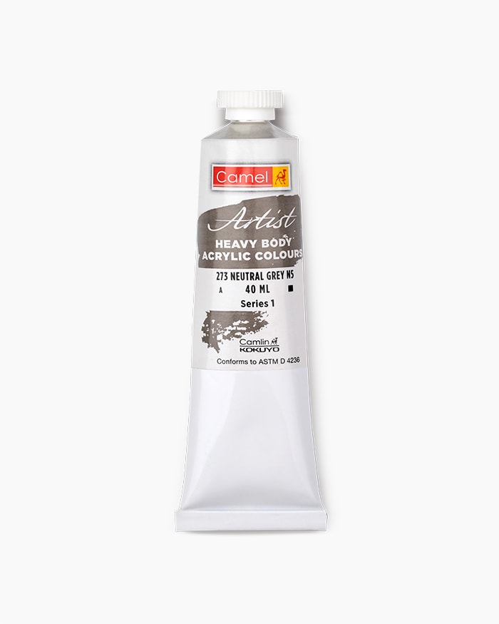 Artist Heavy Body Acrylic Colours Individual tube of Neutral Grey N5 in 40 ml