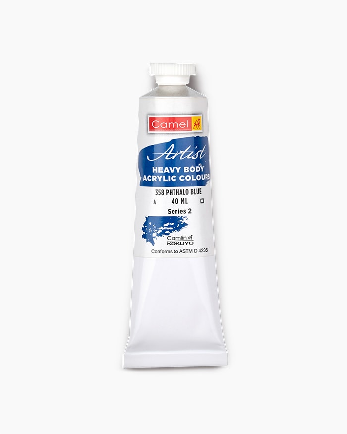 Artist Heavy Body Acrylic Colours Individual tube of Phthalo Blue in 40 ml