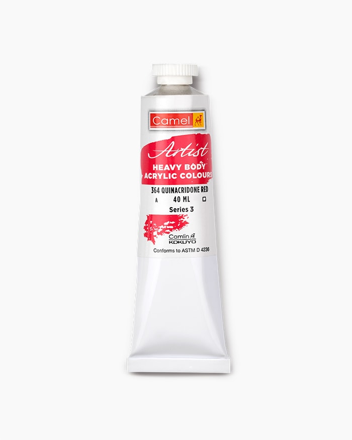 Artist Heavy Body Acrylic Colours Individual tube of Quinacridone Red in 40 ml