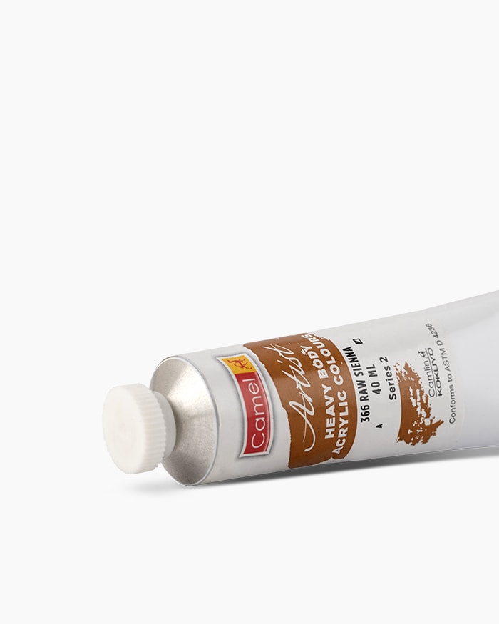 Artist Heavy Body Acrylic Colours Individual tube of Raw Sienna in 40 ml