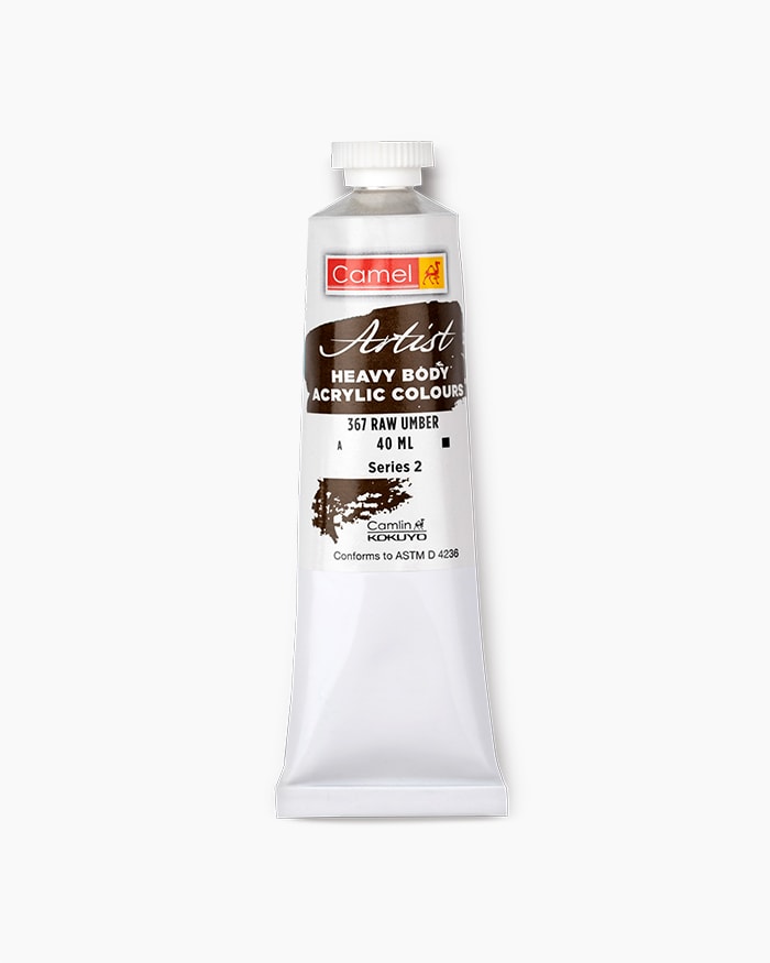 Artist Heavy Body Acrylic Colours Individual tube of Raw Umber in 40 ml