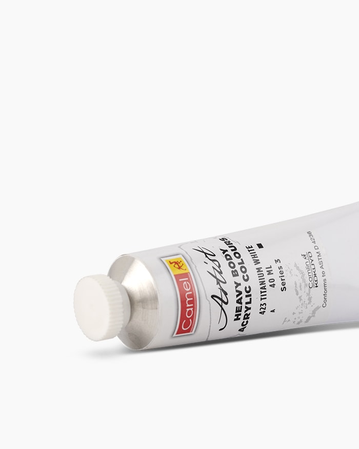 Artist Heavy Body Acrylic Colours Individual tube of Titanium White in 40 ml