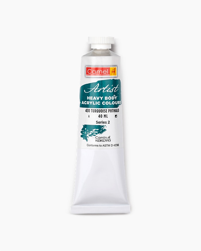 Artist Heavy Body Acrylic Colours Individual tube of Turquoise Phthalo in 40 ml