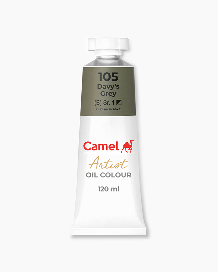 Artist Oil Colours Individual tube of Davy's Grey in 120 ml
