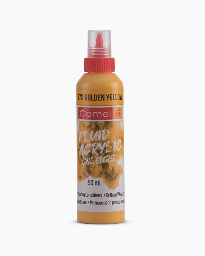 Fluid Acrylic Colours Individual bottle of Golden Yellow in 50 ml