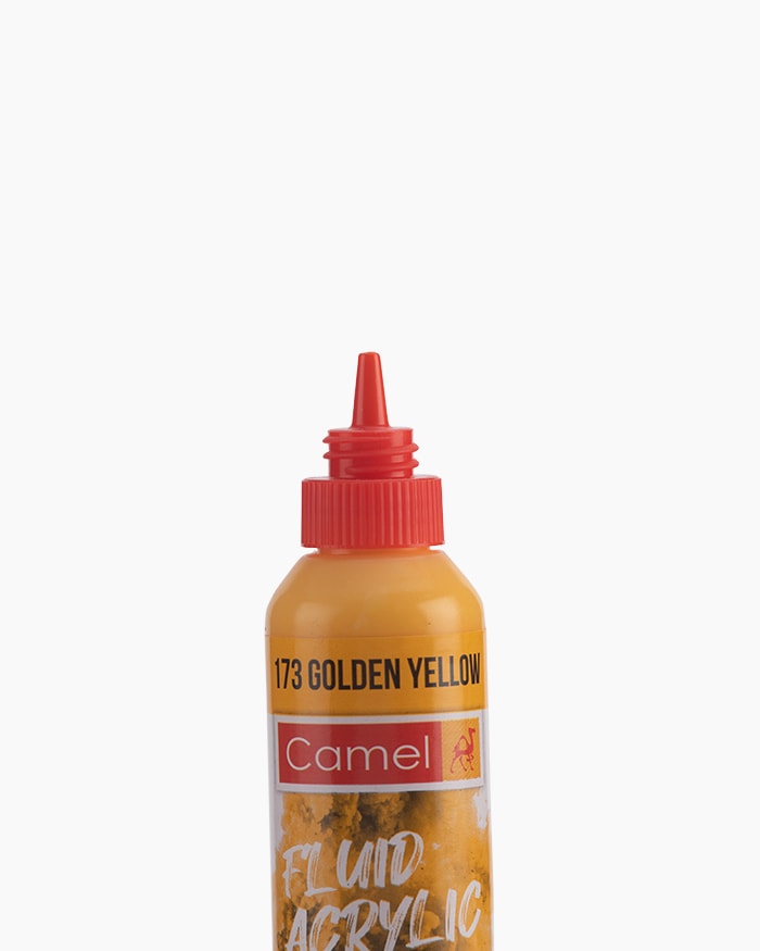 Fluid Acrylic Colours Individual bottle of Golden Yellow in 50 ml