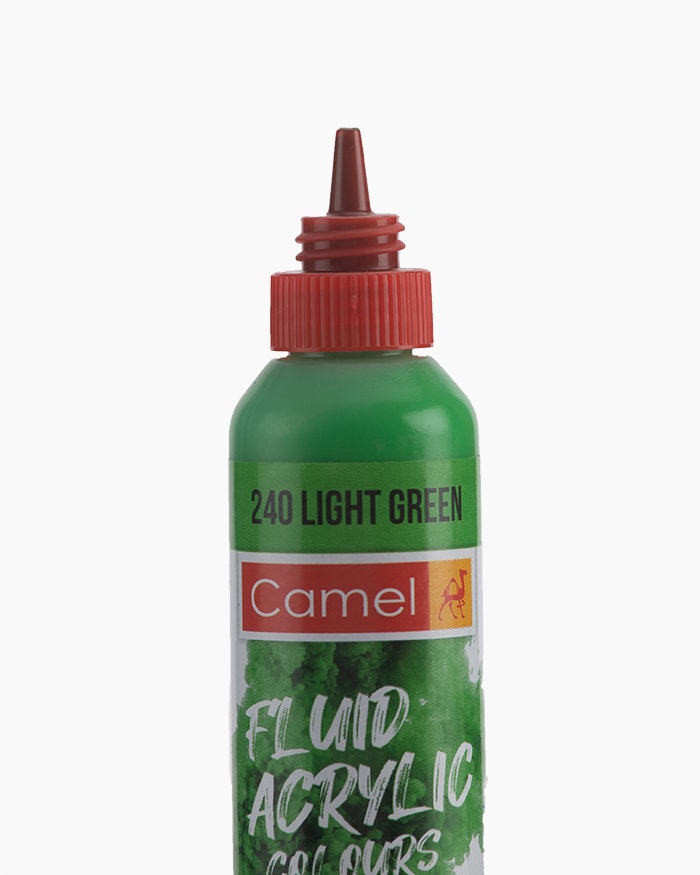 Fluid Acrylic Colours Individual bottle of Light Green in 50 ml