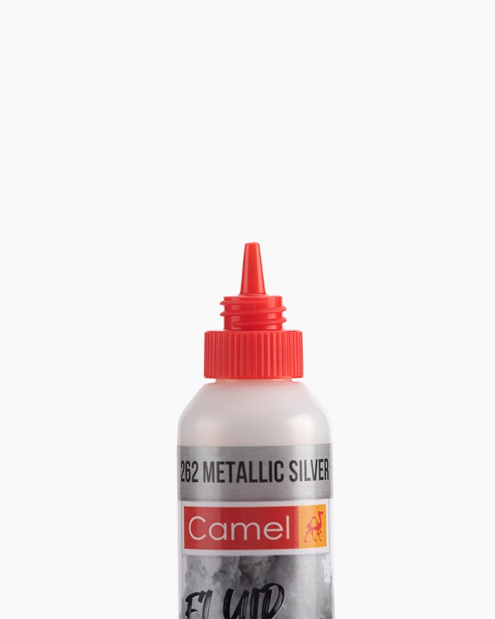 Fluid Acrylic Colours Individual bottle of Metallic Silver in 50 ml