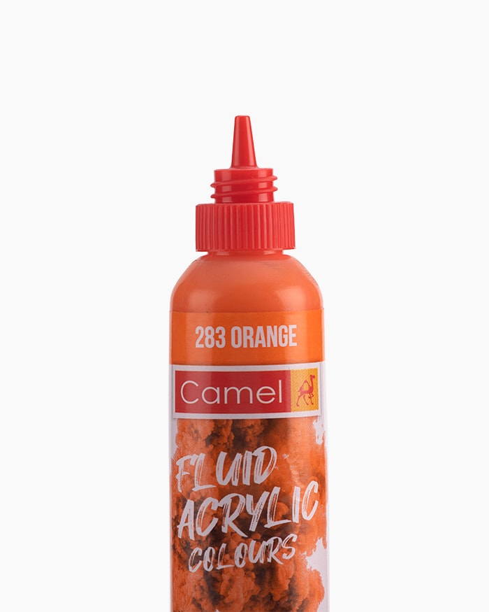 Fluid Acrylic Colours Individual bottle of Orange in 50 ml