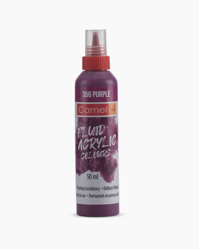 Fluid Acrylic Colours Individual bottle of Purple in 50 ml