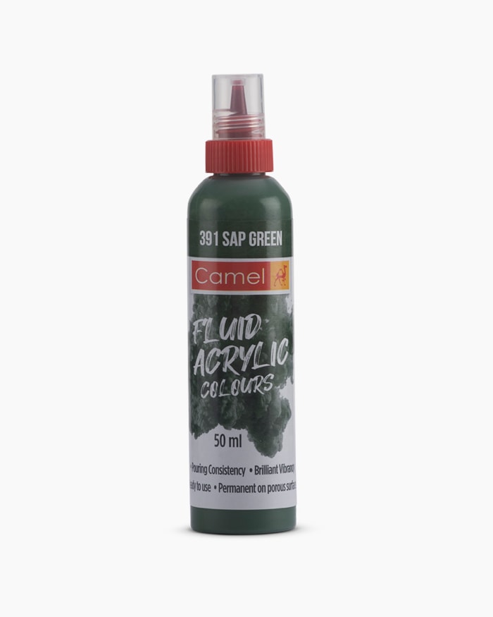 Fluid Acrylic Colours Individual bottle of Sap Green in 50 ml