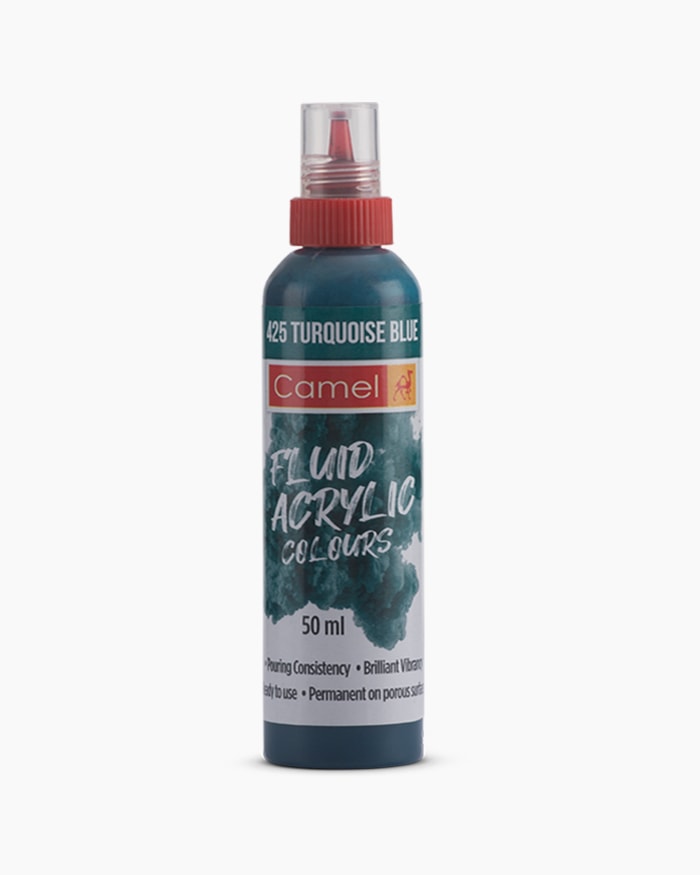 Fluid Acrylic Colours Individual bottle of Turquoise Blue in 50 ml
