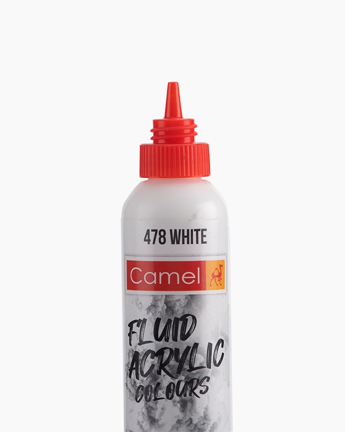 Fluid Acrylic Colours Individual bottle of White in 50 ml