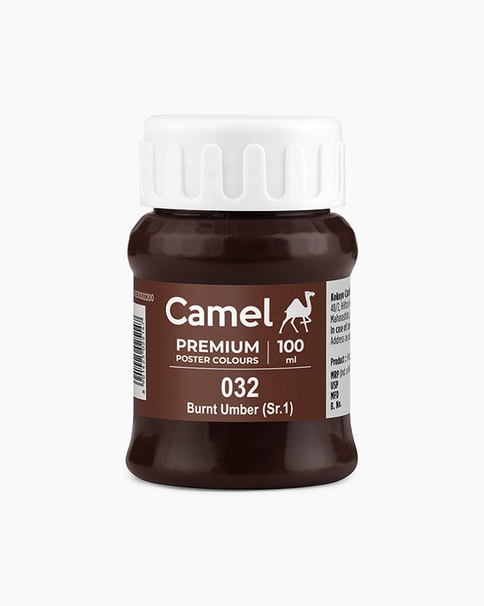 Premium Poster Colours Individual bottle of Burnt Umber in 100 ml