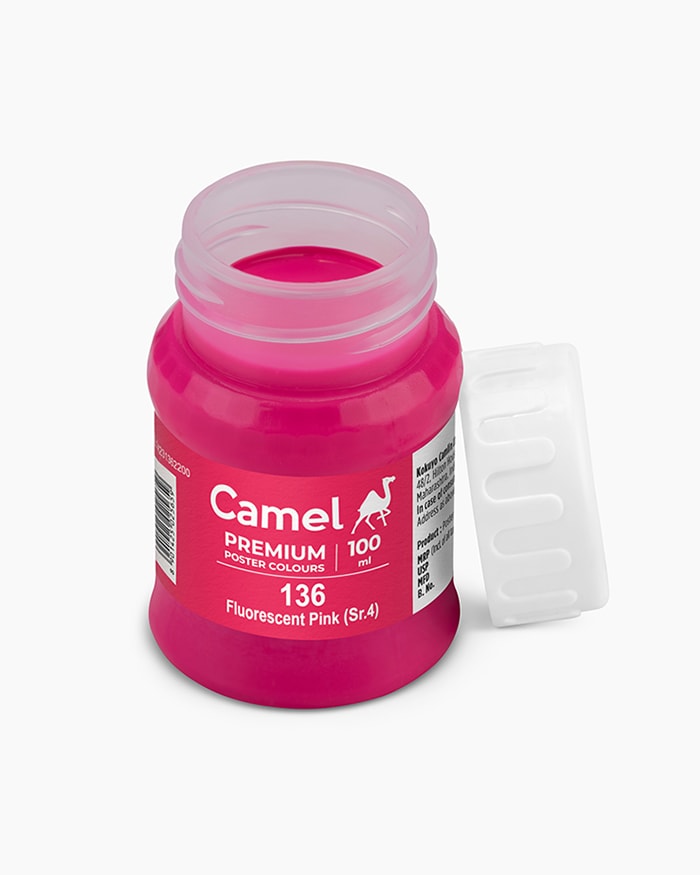 Premium Poster Colours Individual bottle of Fluorescent Pink in 100 ml