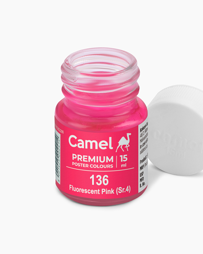 Premium Poster Colours Individual bottle of Fluorescent Pink in 15 ml