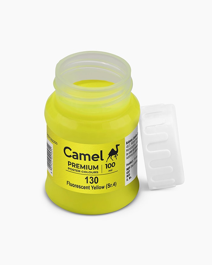 Premium Poster Colours Individual bottle of Fluorescent Yellow in 100 ml