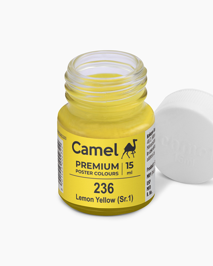 Premium Poster Colours Individual bottle of Lemon Yellow in 15 ml