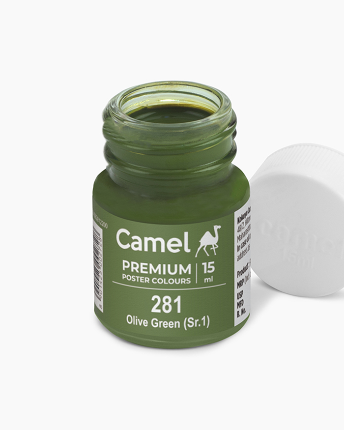 Premium Poster Colours Individual bottle of Olive Green in 15 ml