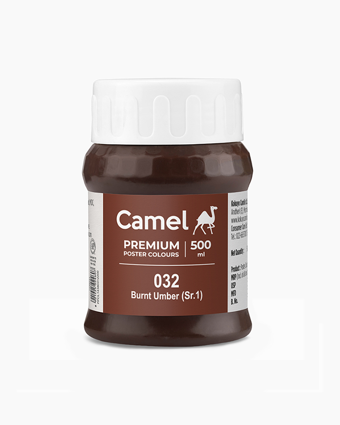 Premium Poster Colours Individual jar of Burnt Umber in 500 ml