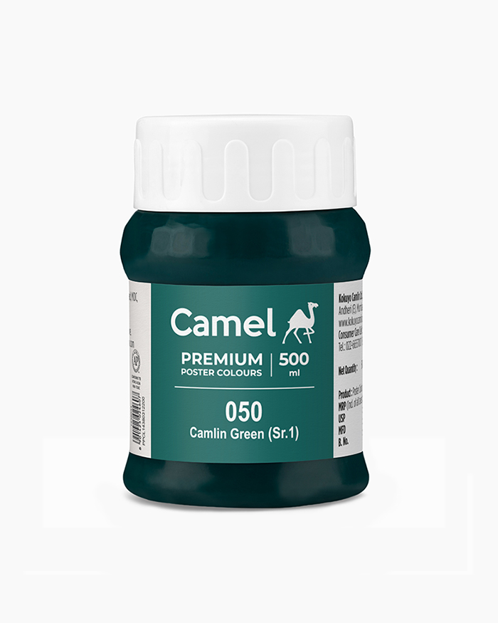 Premium Poster Colours Individual jar of Camlin Green in 500 ml