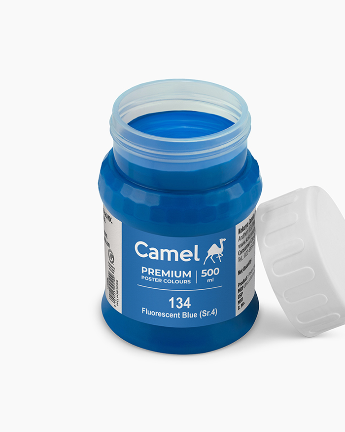 Premium Poster Colours Individual jar of Fluorescent Blue in 500 ml
