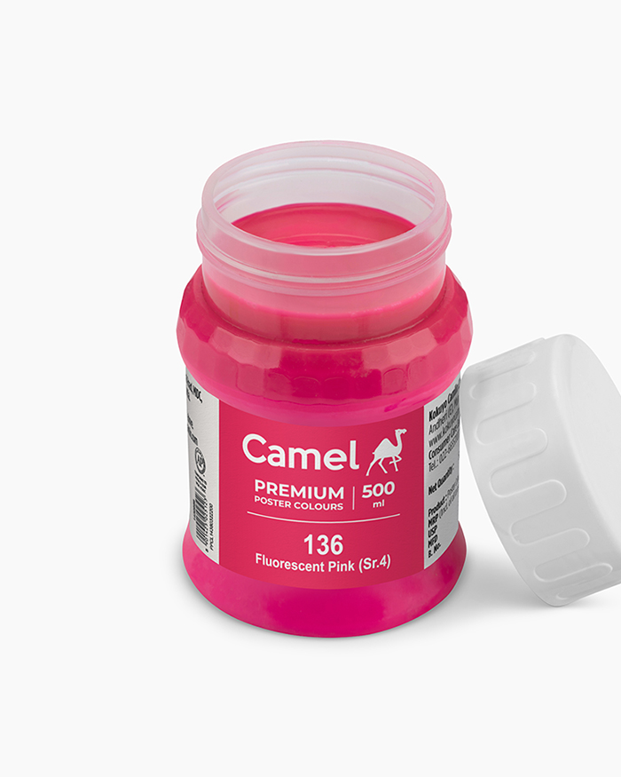 Premium Poster Colours Individual jar of Fluorescent Pink in 500 ml