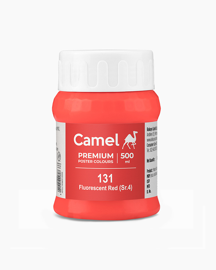 Premium Poster Colours Individual jar of Fluorescent Red in 500 ml