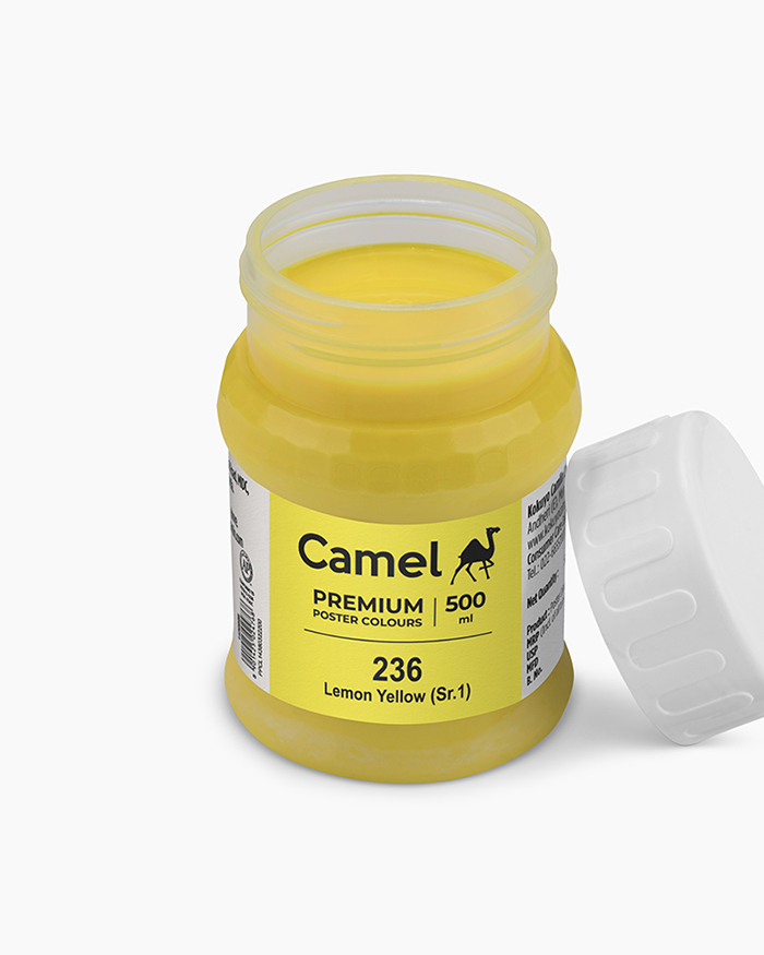 Premium Poster Colours Individual jar of Lemon Yellow in 500 ml