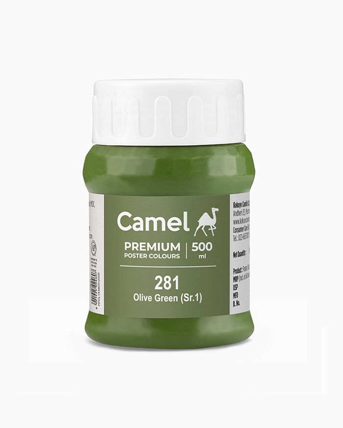Premium Poster Colours Individual jar of Olive Green in 500 ml