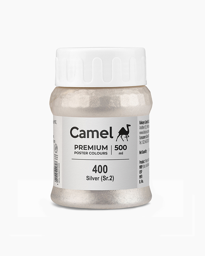 Premium Poster Colours Individual jar of Silver in 500 ml