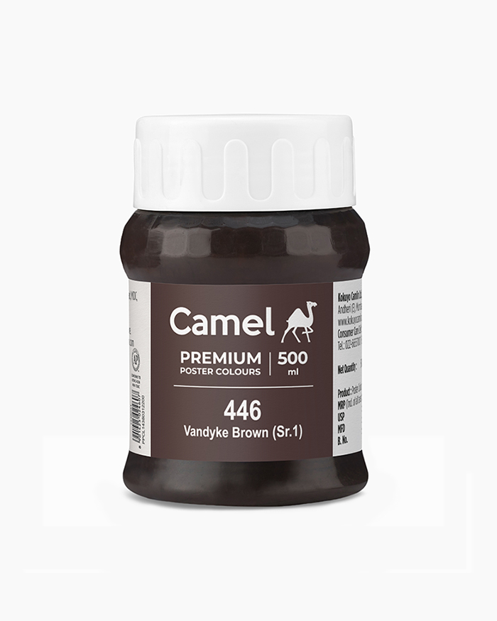 Premium Poster Colours Individual jar of Vandyke Brown in 500 ml