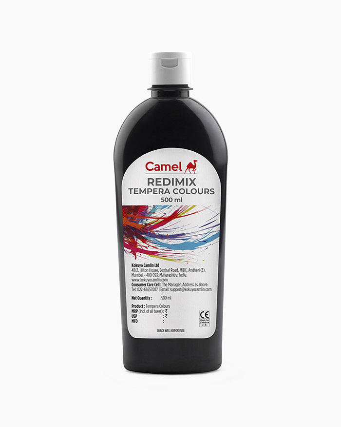Redimix Tempera Colours Individual bottle of Black in 500 ml