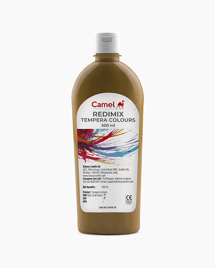 Redimix Tempera Colours Individual bottle of Yellow Ochre in 500 ml