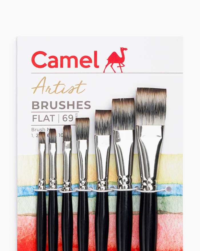 Camel Artist Brushes Assorted pack of 7 brushes, Flat - Series 69
