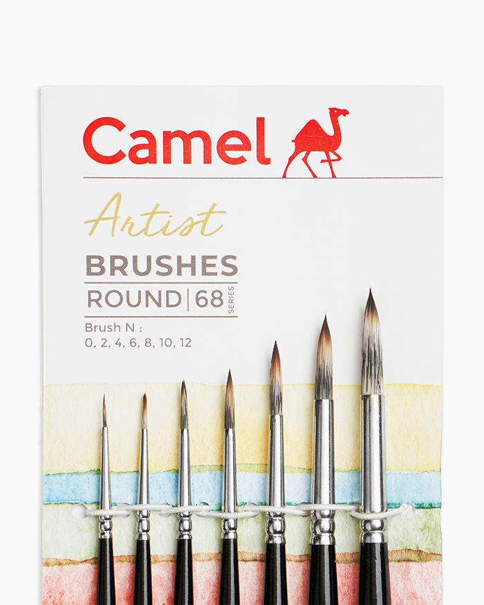 Camel Artist Brushes Assorted pack of 7 brushes, Round - Series 68