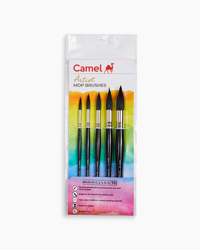 Camel Artist Mop Brushes Assorted pack of 5 brushes